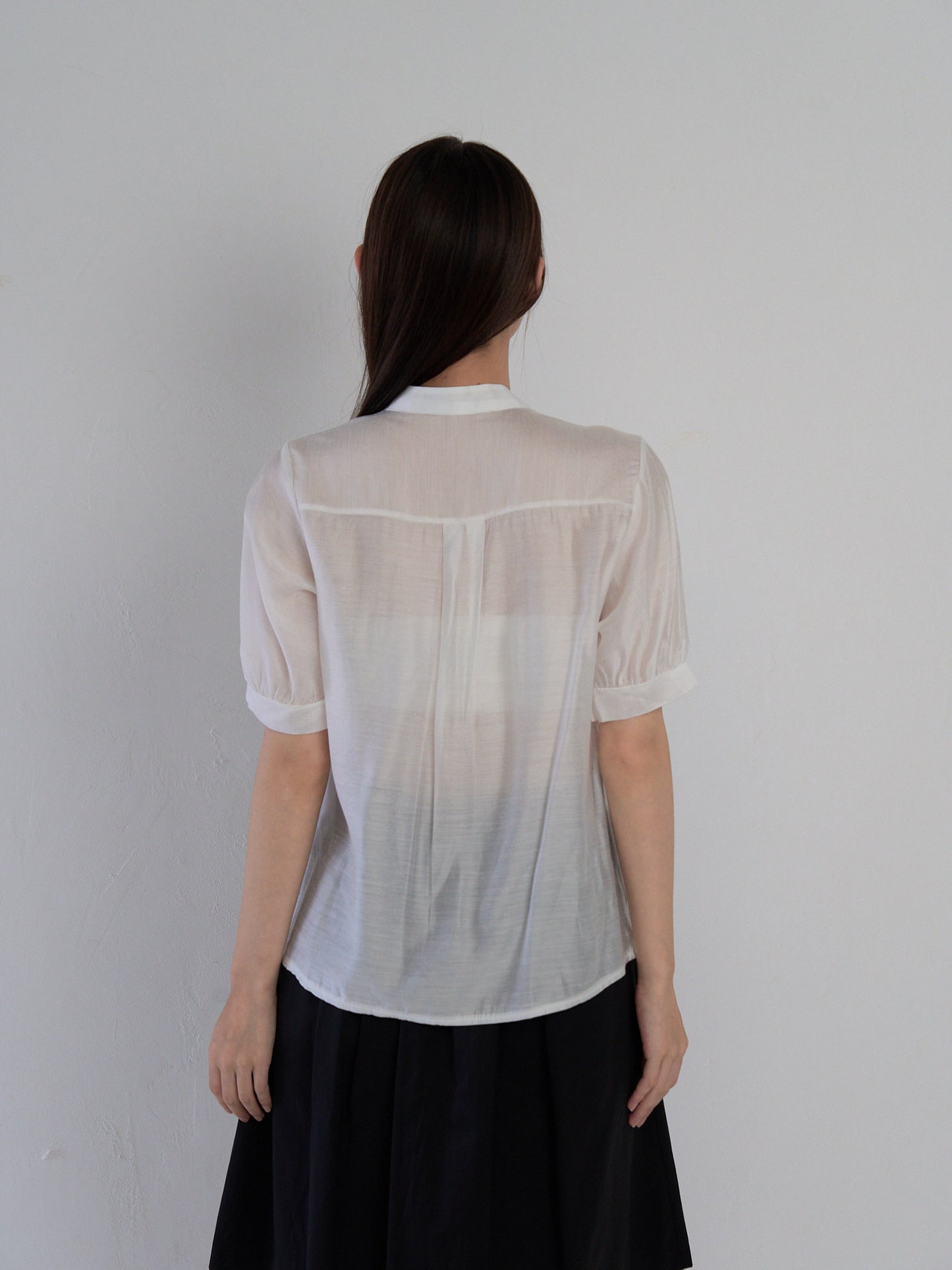 sheer tie blouse