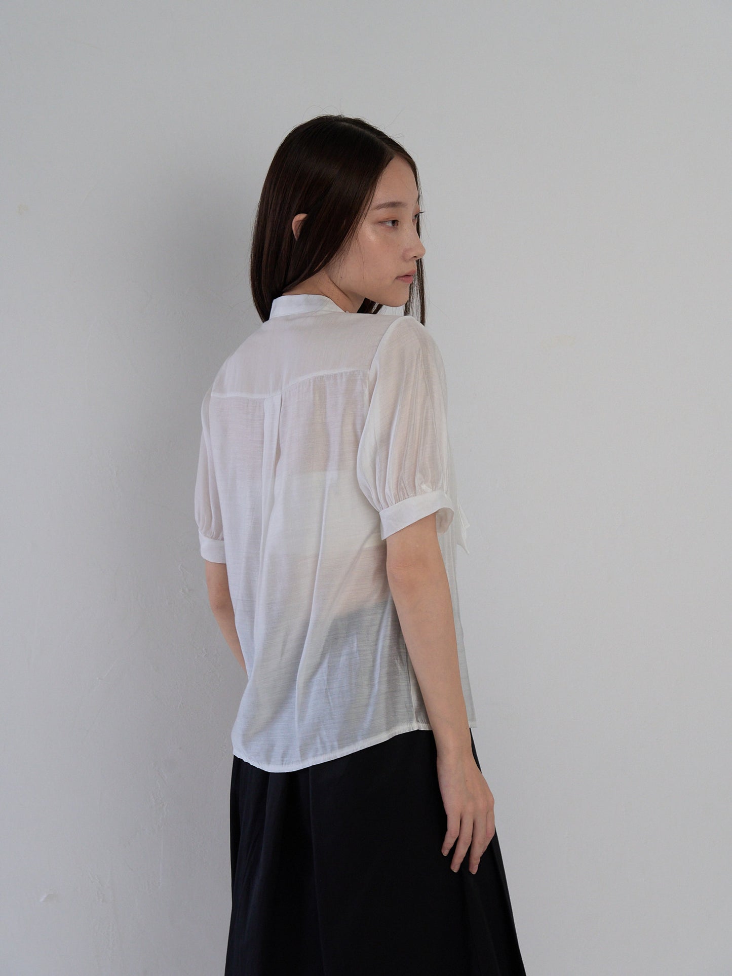 sheer tie blouse
