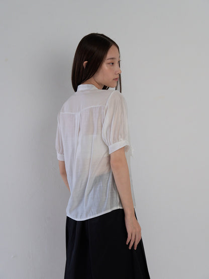 sheer tie blouse