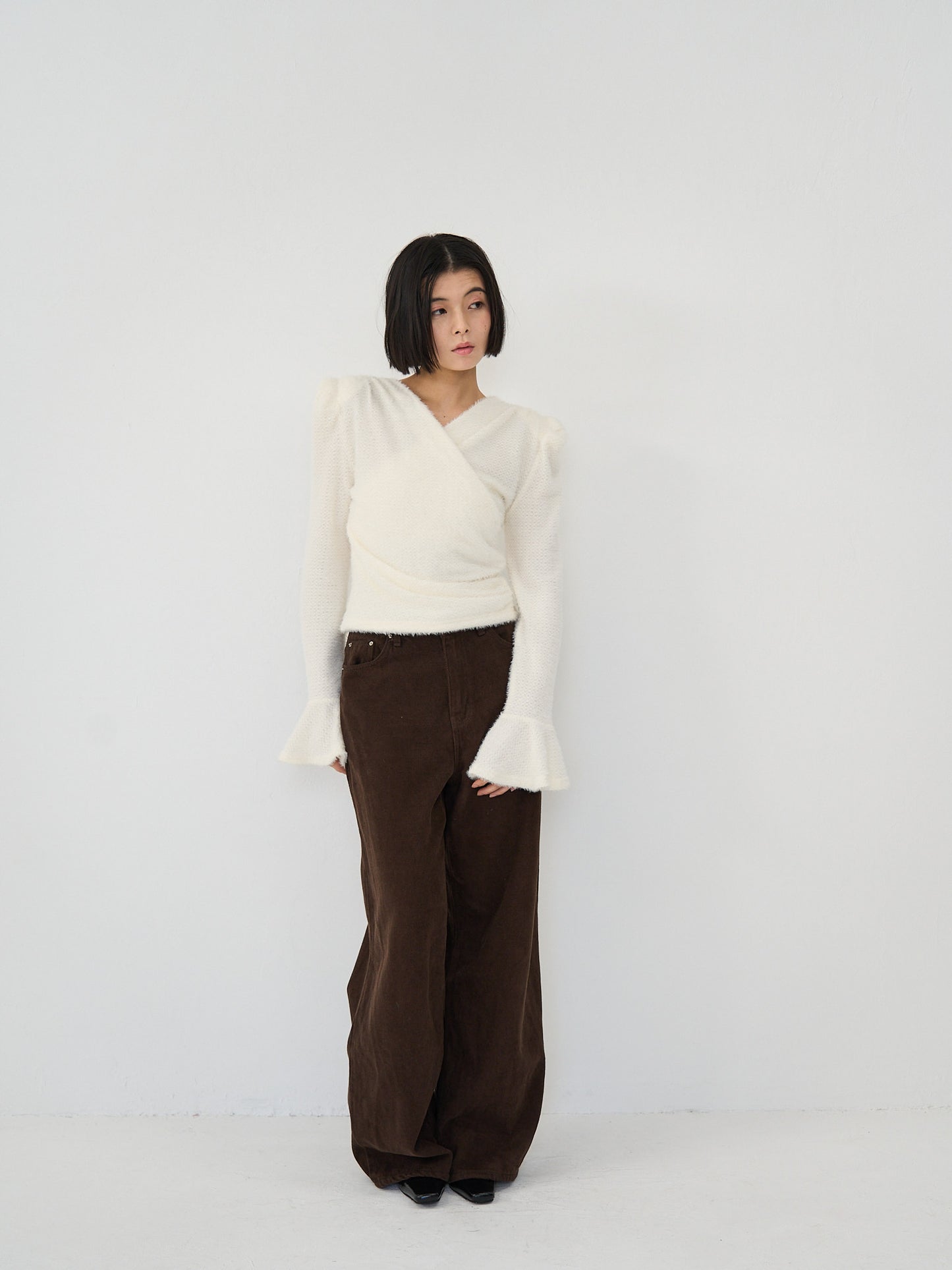 drape knit blouse