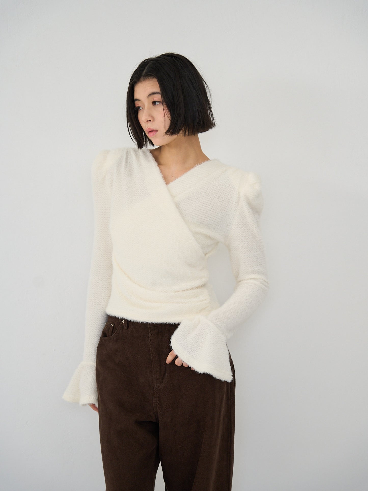drape knit blouse