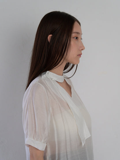 sheer tie blouse