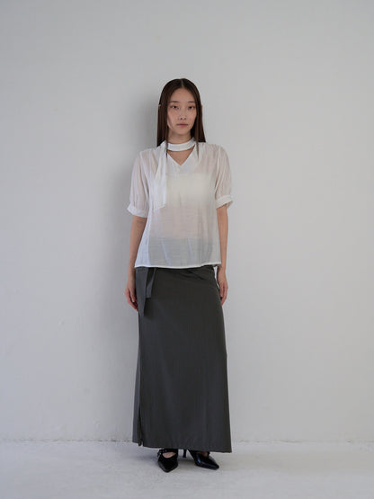 sheer tie blouse