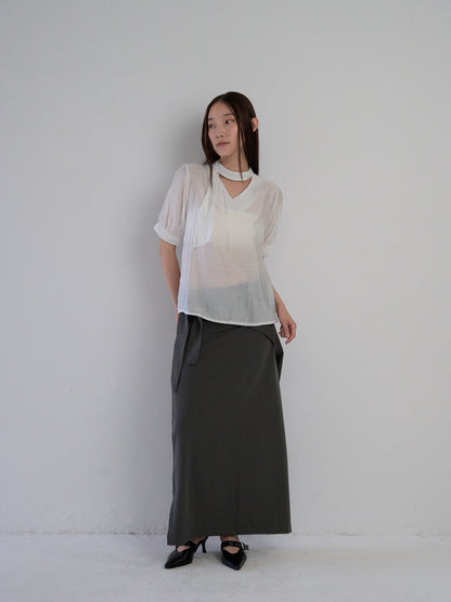 sheer tie blouse