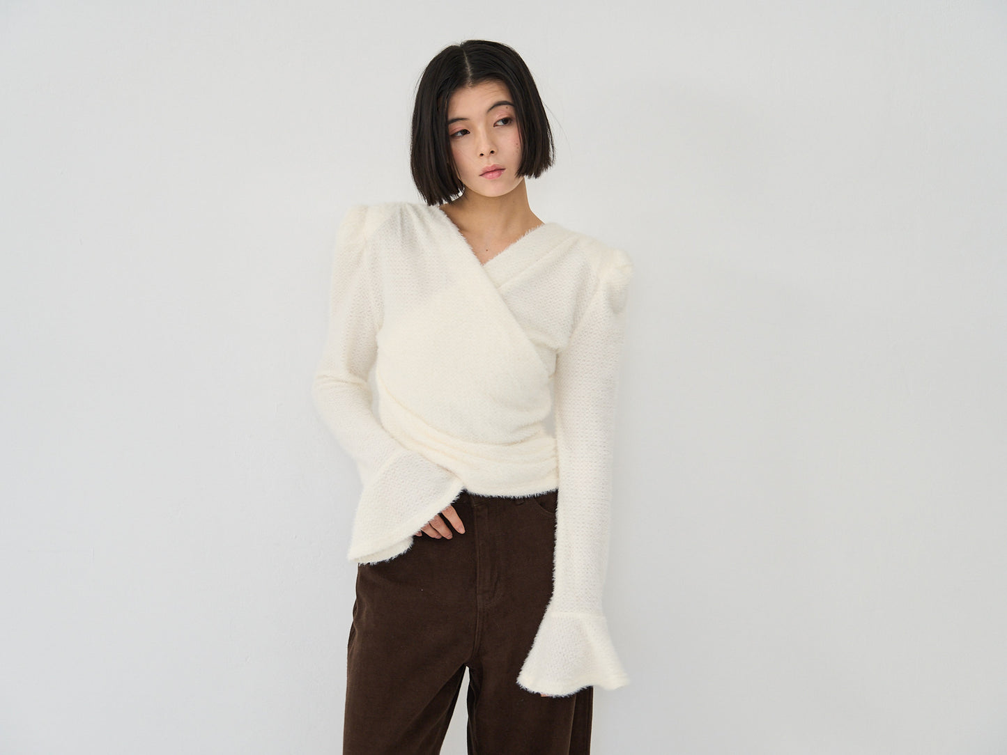 drape knit blouse