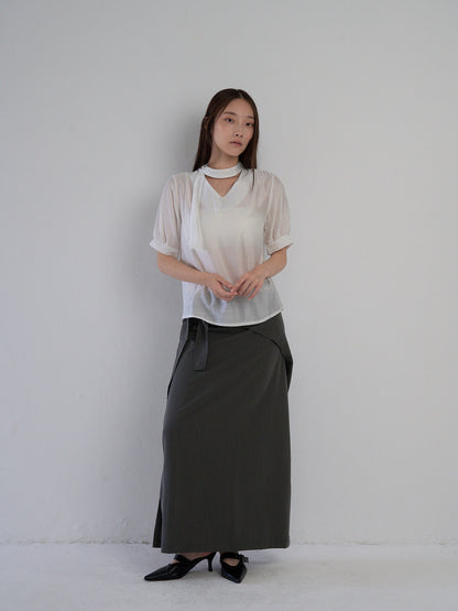 sheer tie blouse