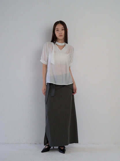 sheer tie blouse