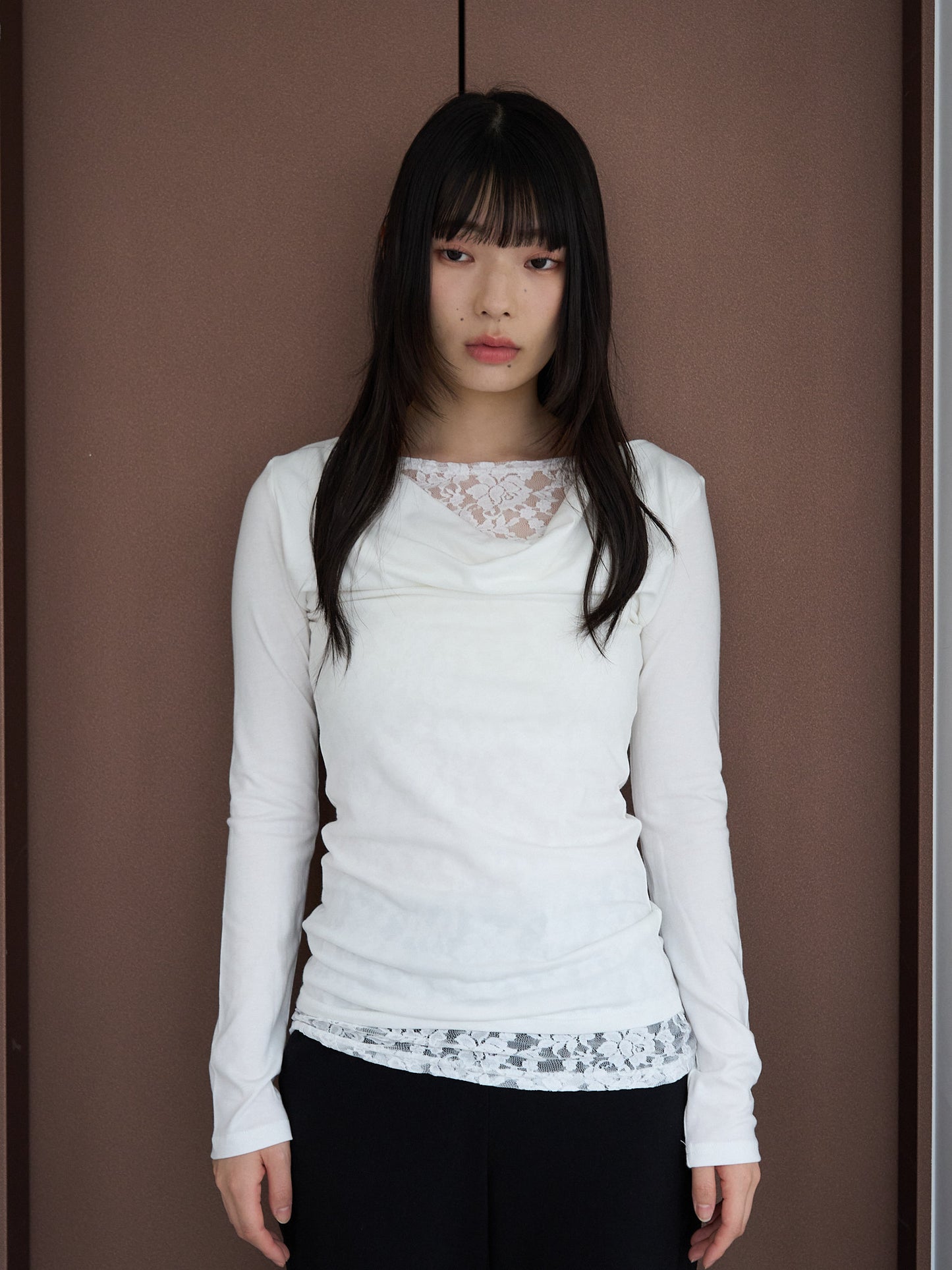 lace drape top