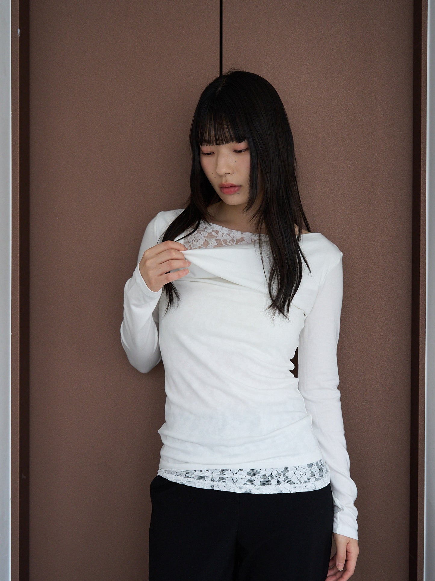 lace drape top