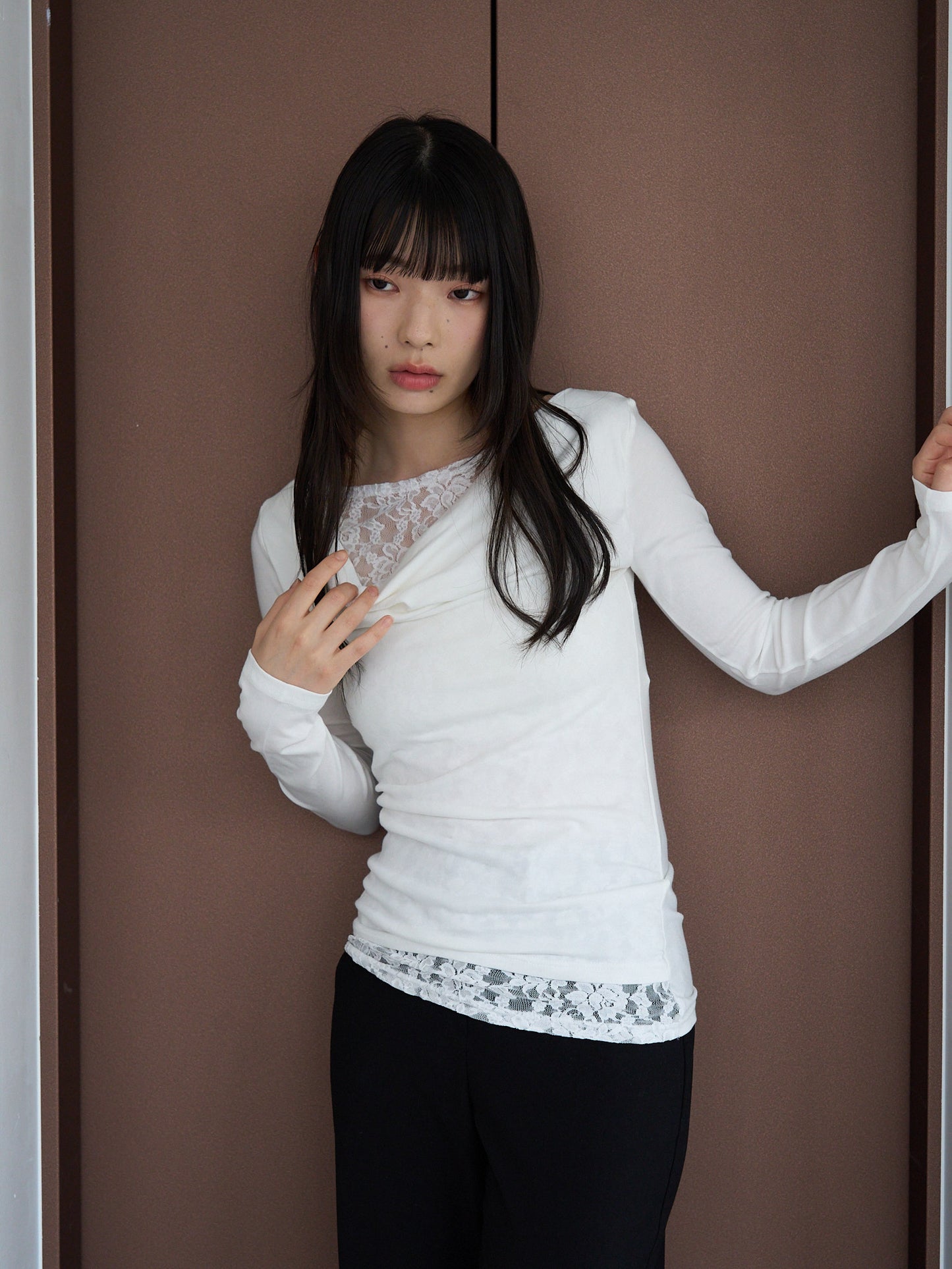 lace drape top