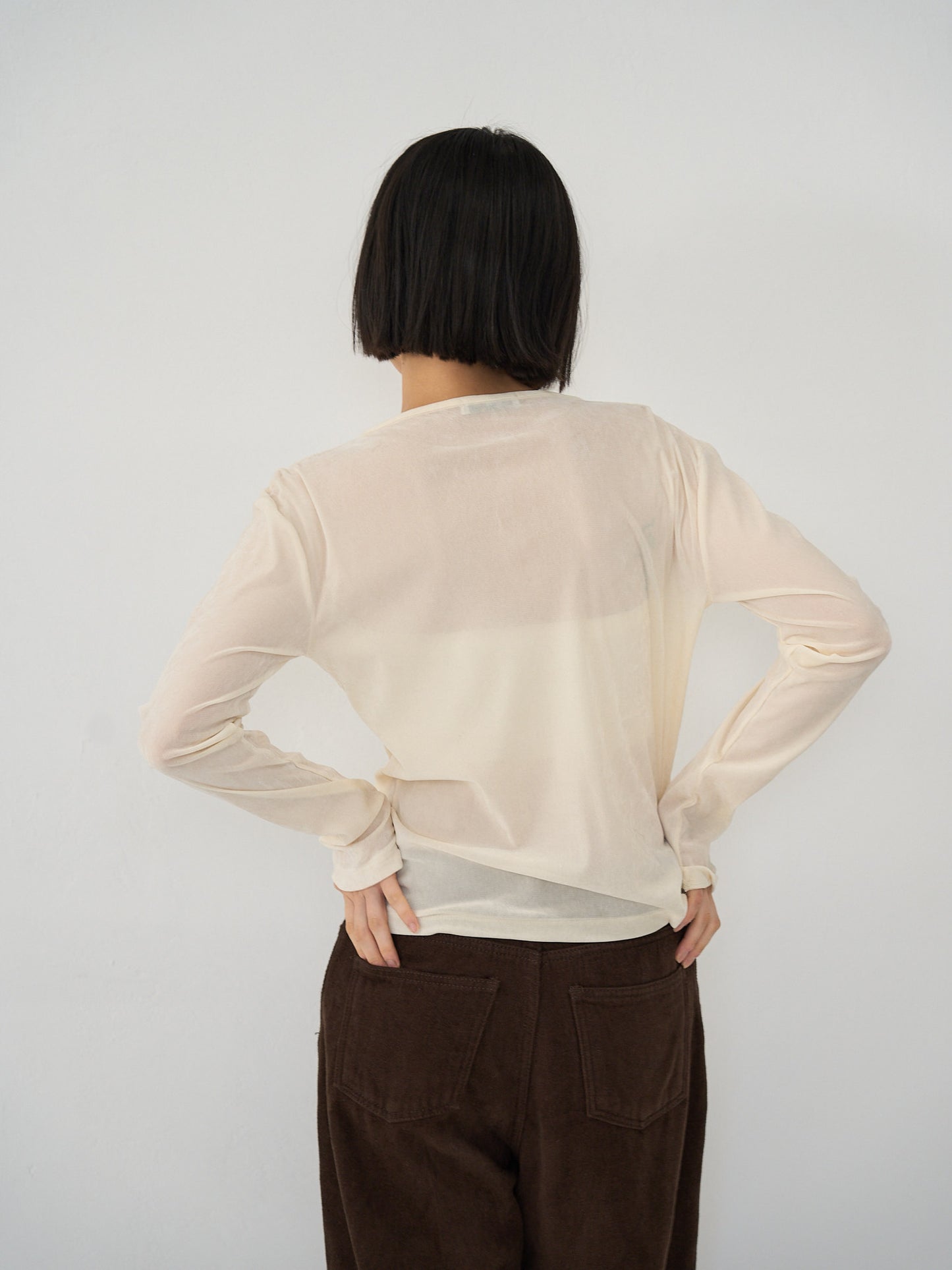 sheer velvet henley top