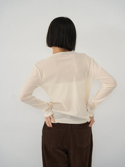 sheer velvet henley top