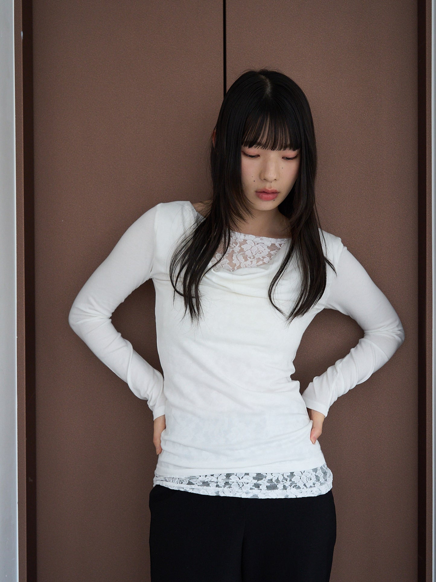 lace drape top
