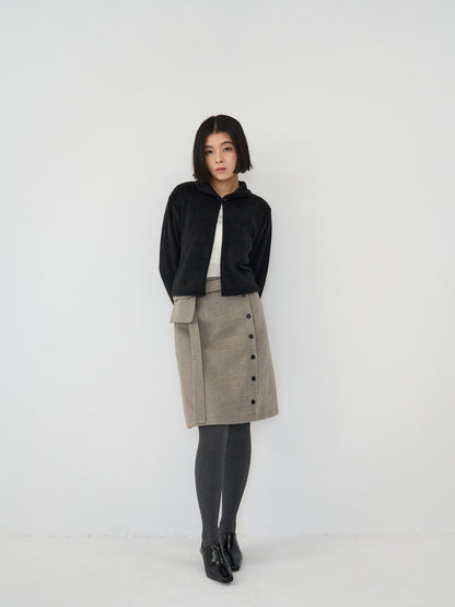 fuzzy cropped cardigan