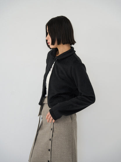 fuzzy cropped cardigan