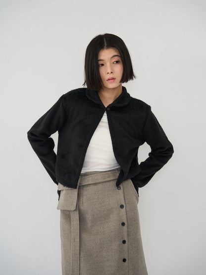 fuzzy cropped cardigan