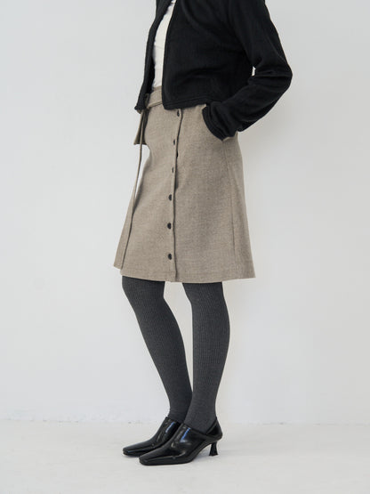 pocket wool midi skirt