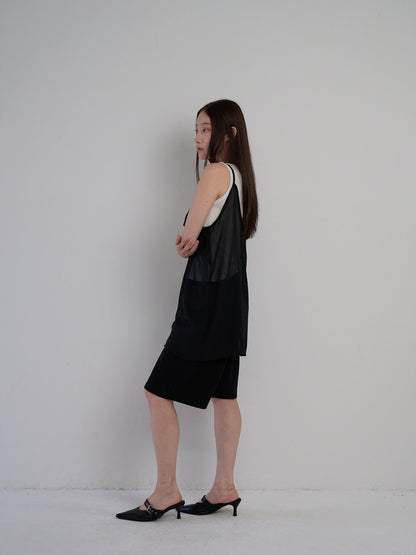 U neck sheer one piece