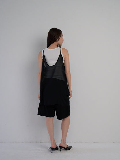 U neck sheer one piece