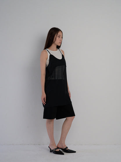 U neck sheer one piece