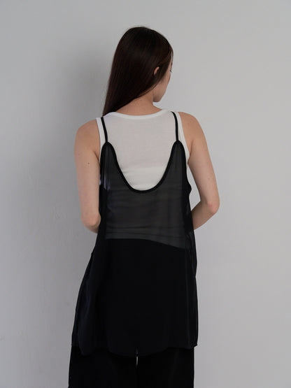 U neck sheer one piece