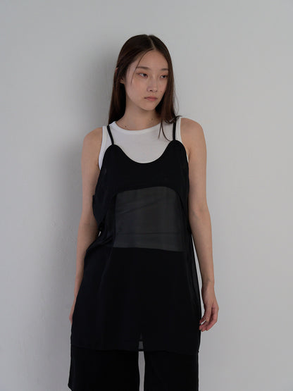 U neck sheer one piece