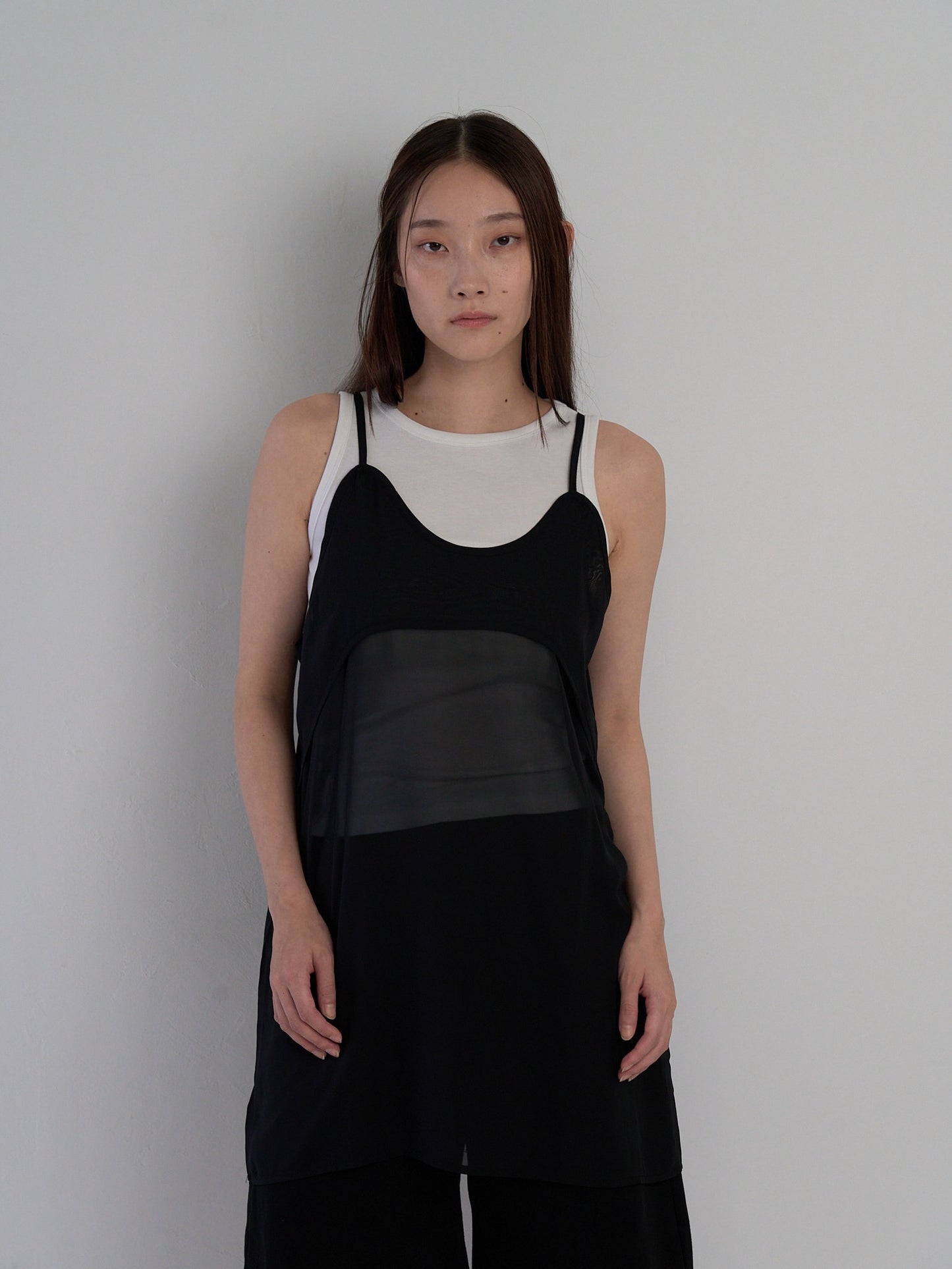 U neck sheer one piece