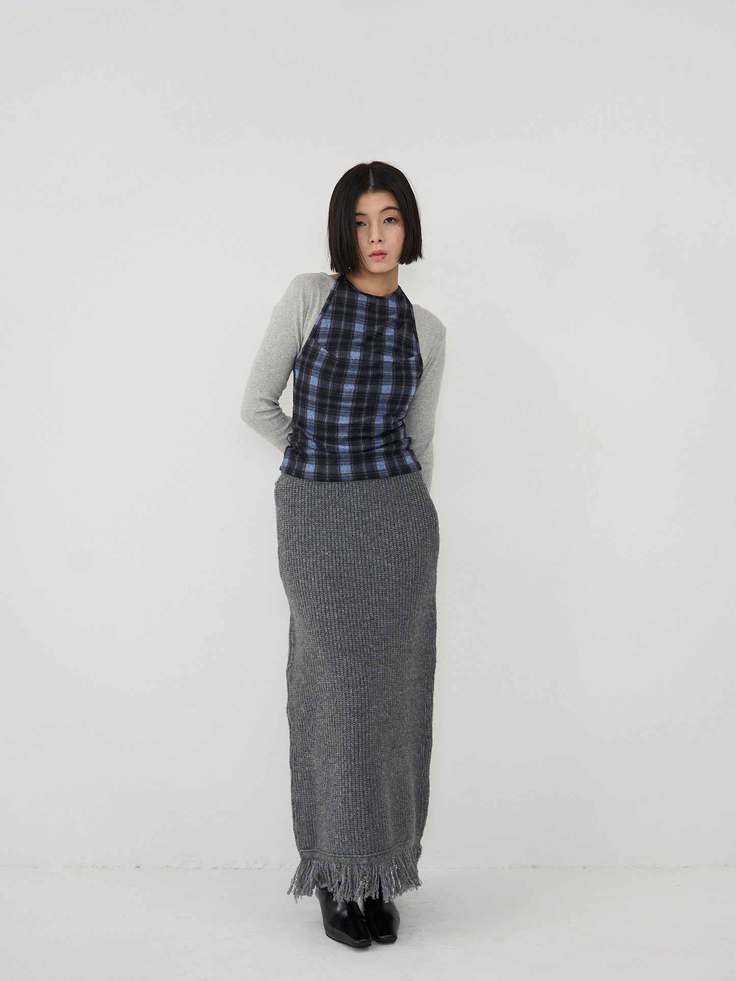 plaid halter neck bustier