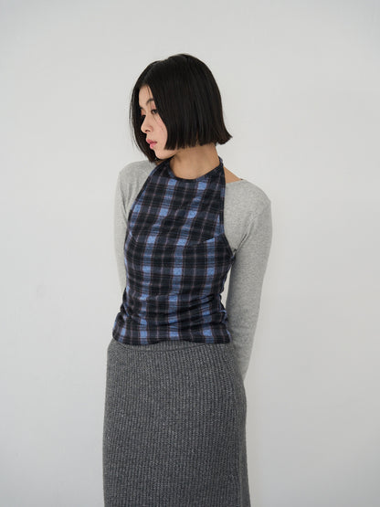 plaid halter neck bustier