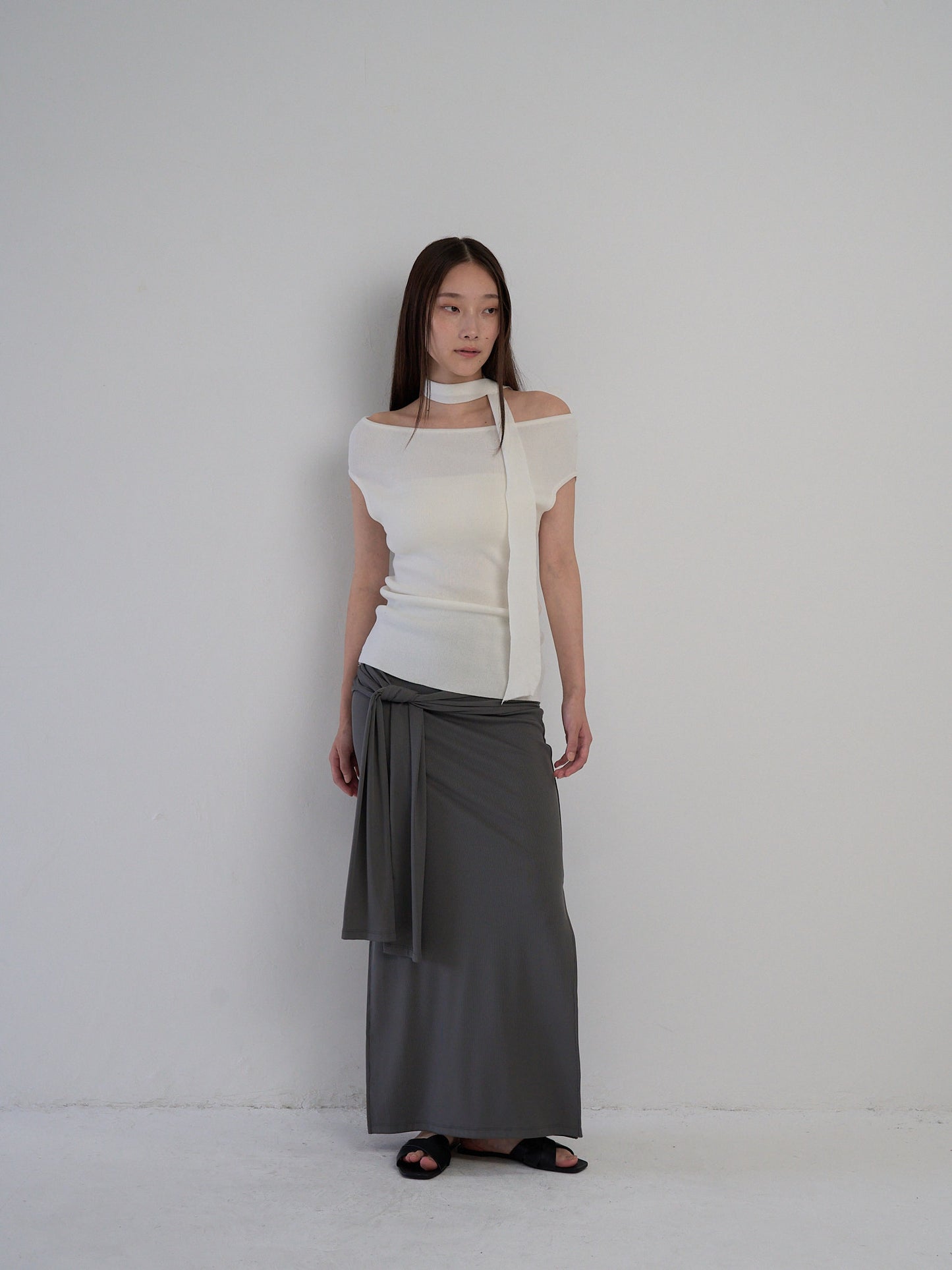 boat neck tie tops