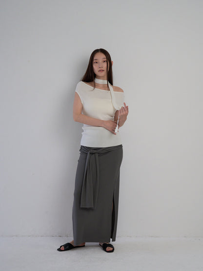 boat neck tie tops