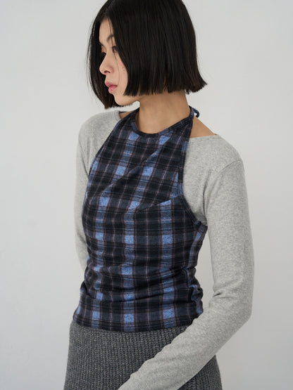 plaid halter neck bustier