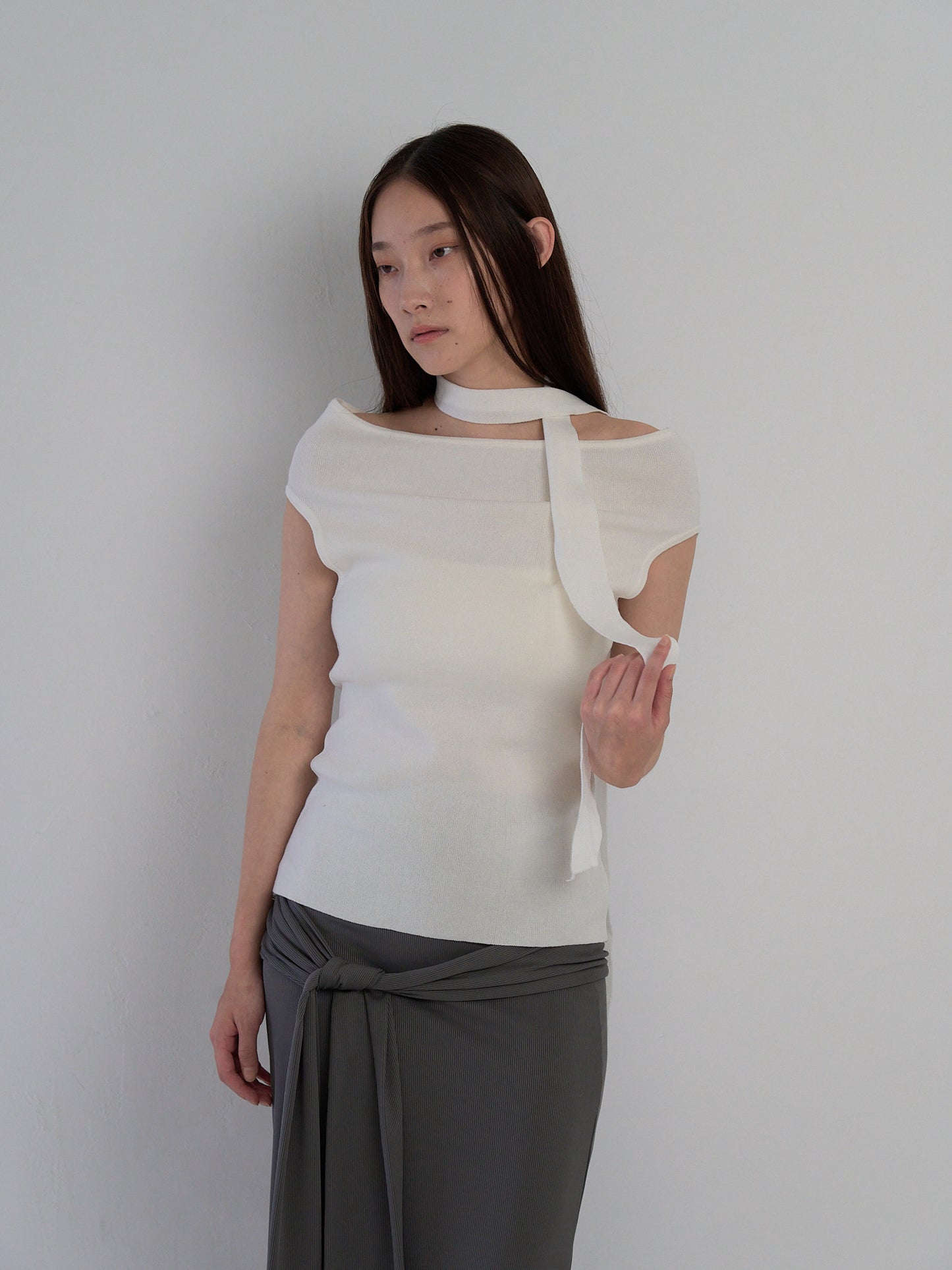 boat neck tie tops