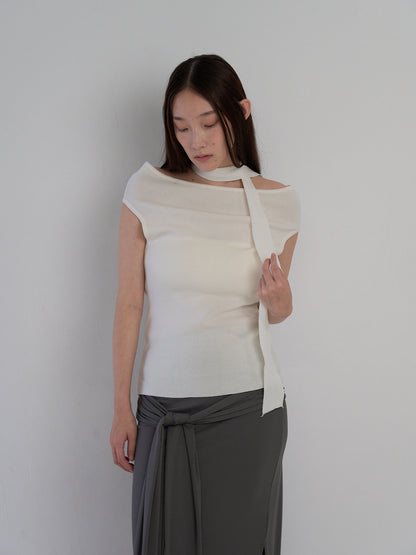 boat neck tie tops