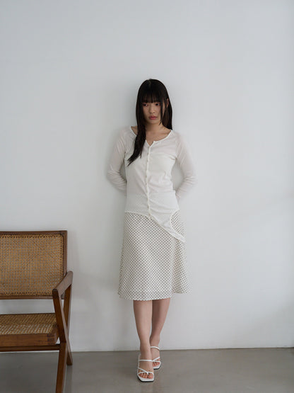 dot midi skirt