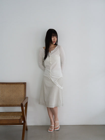 dot midi skirt