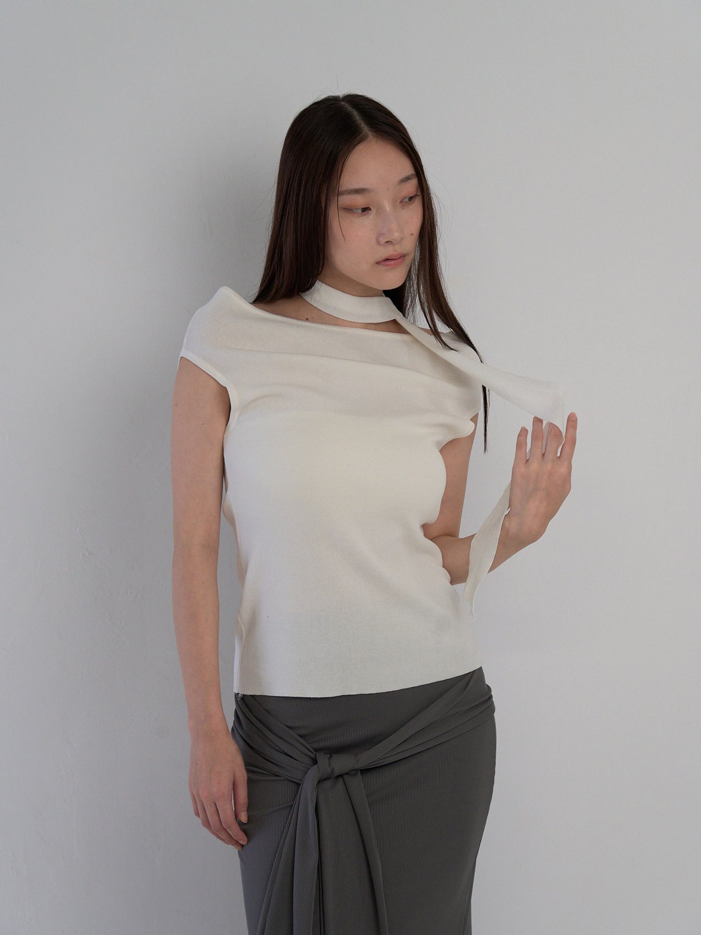 boat neck tie tops