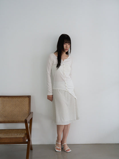 dot midi skirt