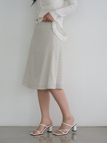 dot midi skirt