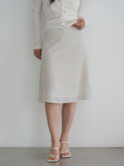 dot midi skirt
