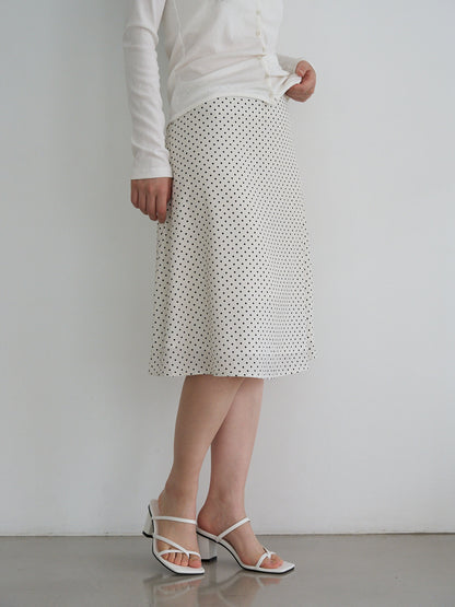 dot midi skirt