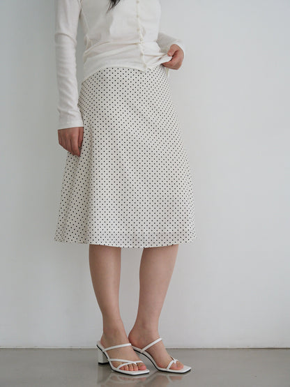 dot midi skirt