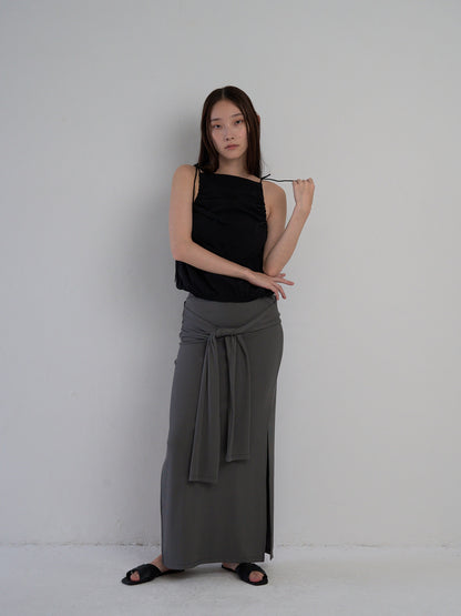 string shoulder wrinkle tops