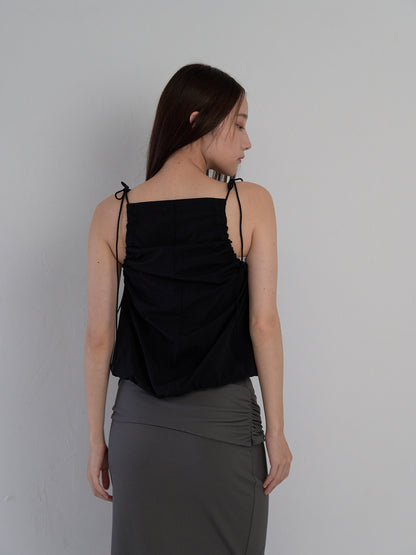 string shoulder wrinkle tops