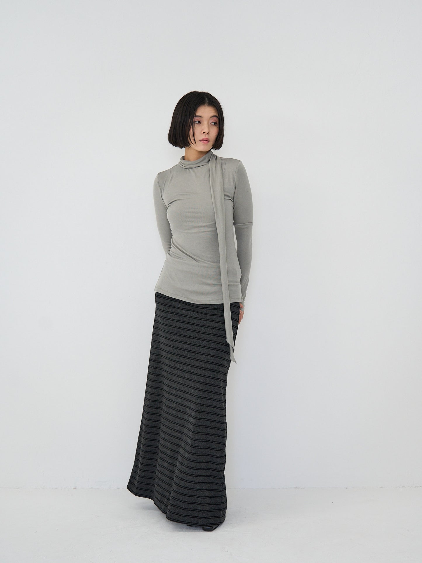 scarf turtleneck top