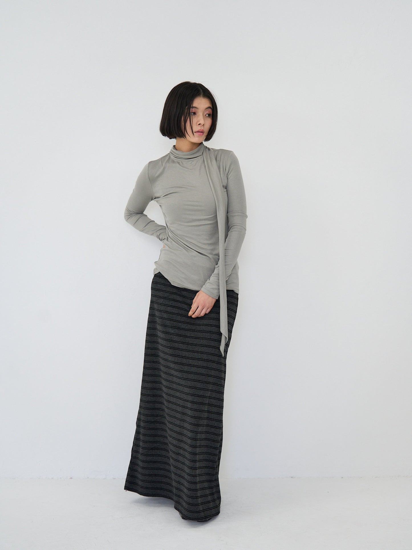 scarf turtleneck top