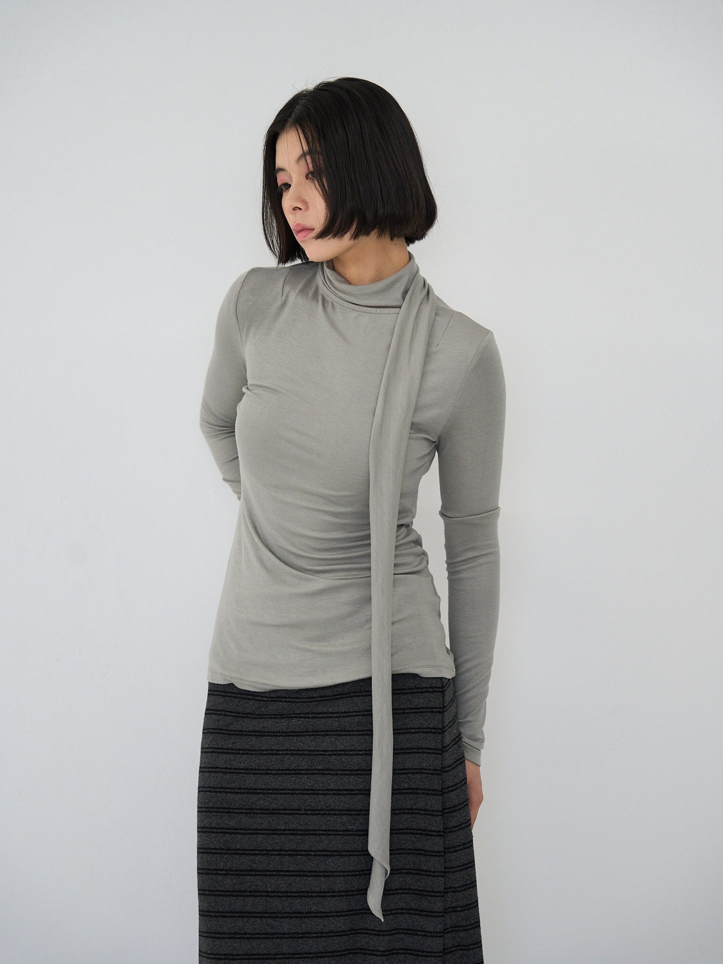 scarf turtleneck top