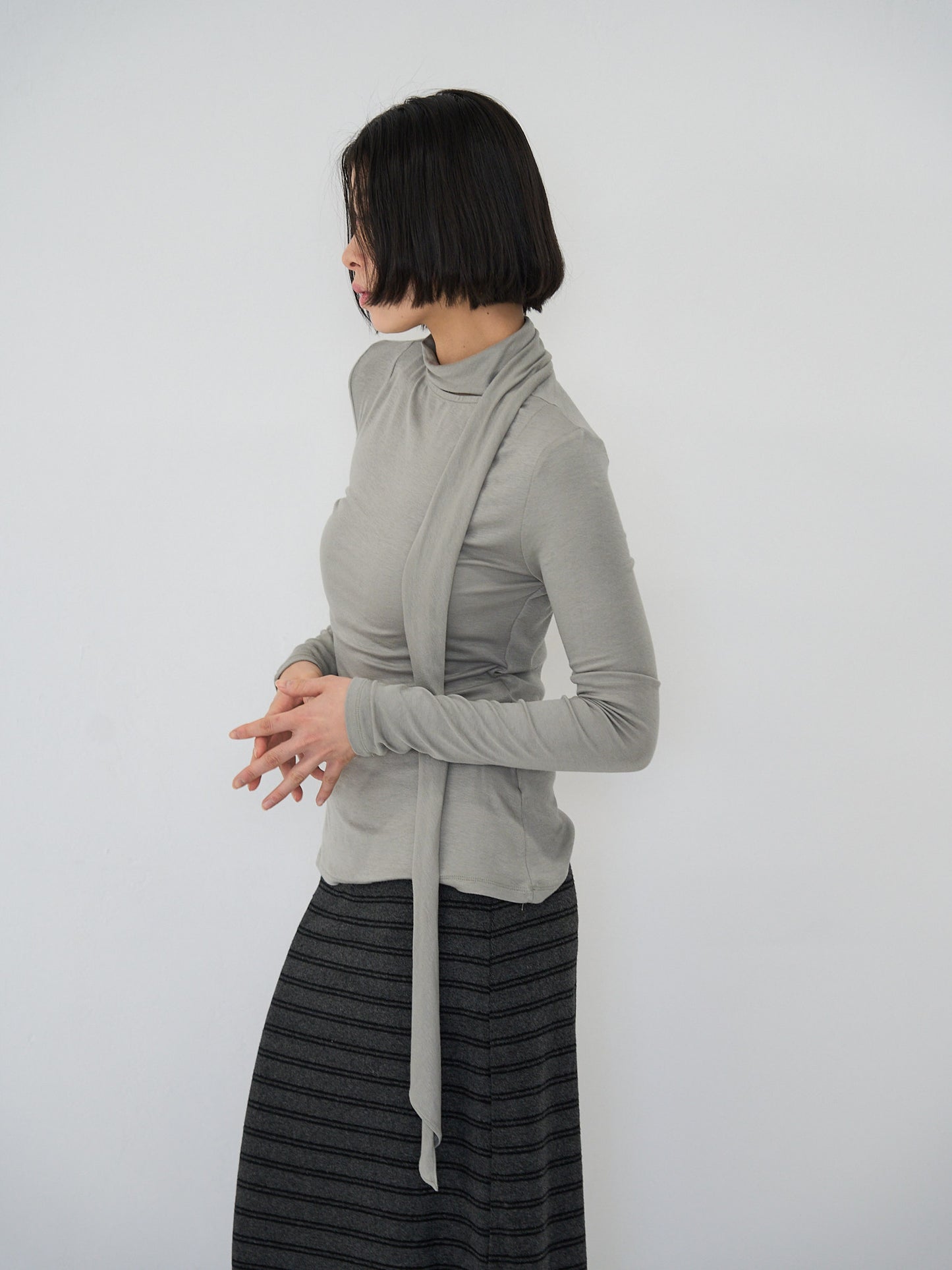 scarf turtleneck top