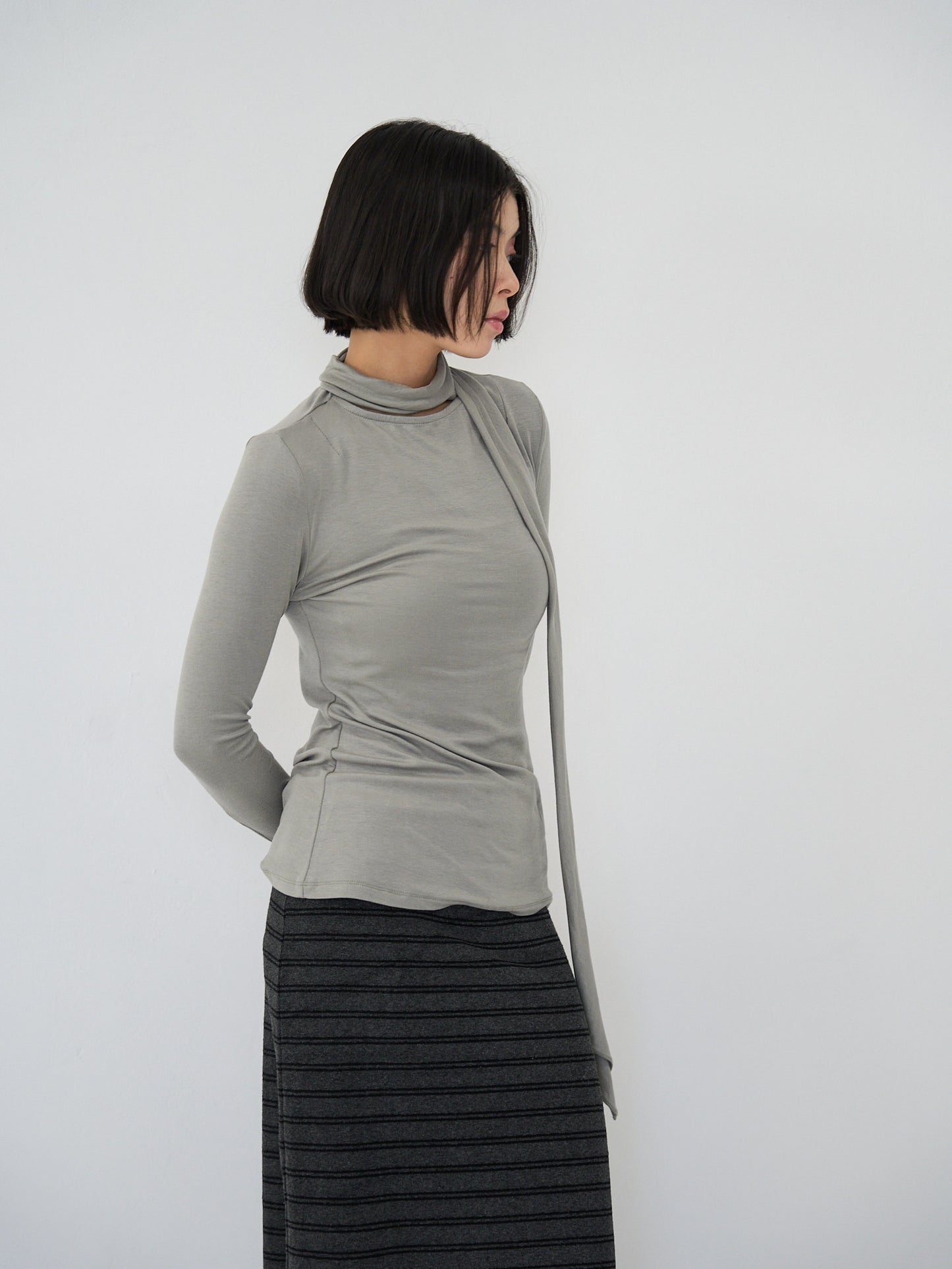 scarf turtleneck top