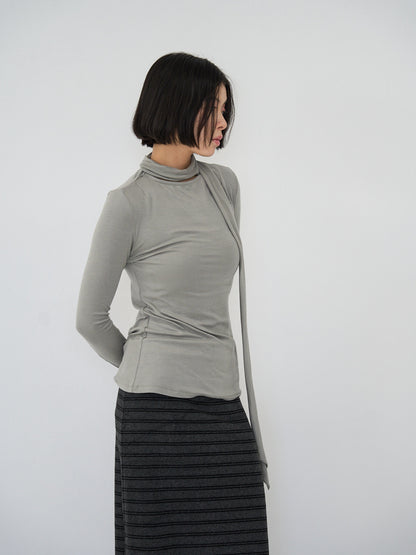 scarf turtleneck top